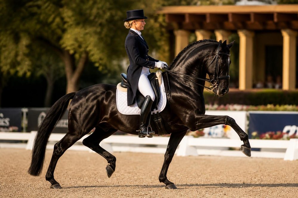 Cheval brun proche d'un humain