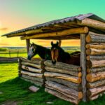 abri bois chevaux