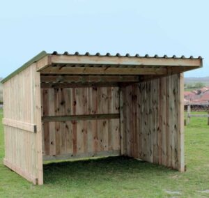 Cheval Liberté – Abri Classic 12 m² (3 × 3 m + auvent 1 m)