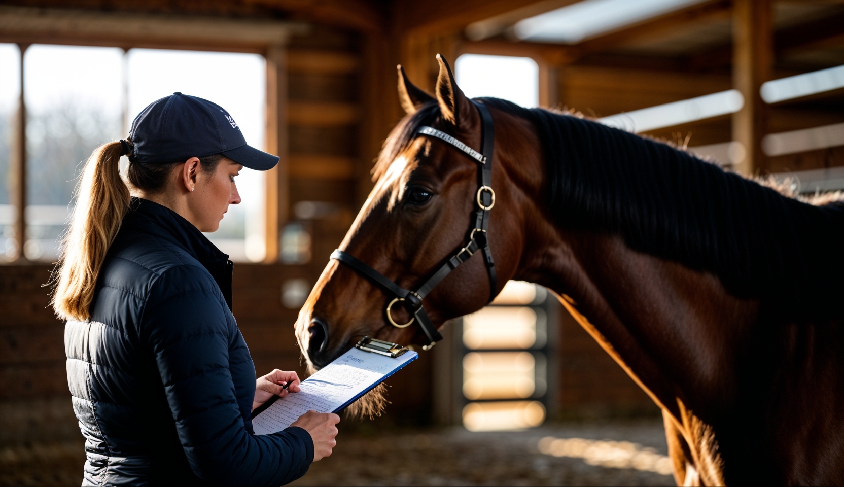 Check-list colique cheval : proprietaire notant les constantes