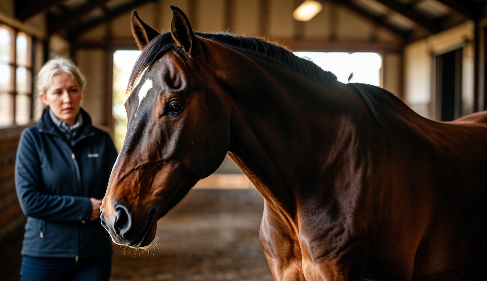 Symptomes de colique cheval : flanc tendu et attitude douloureuse