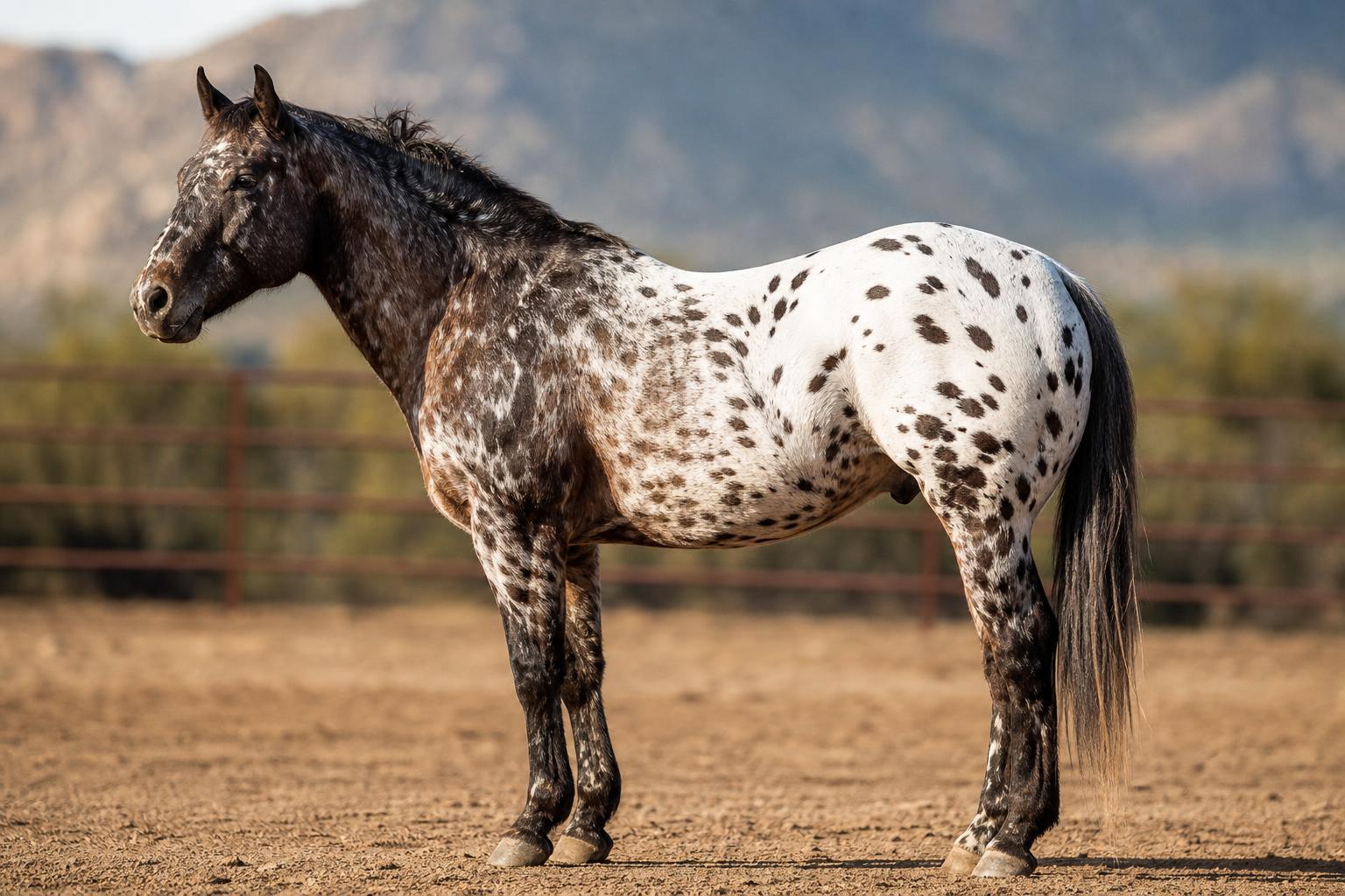 Profil d'un Appaloosa à la robe tachetée