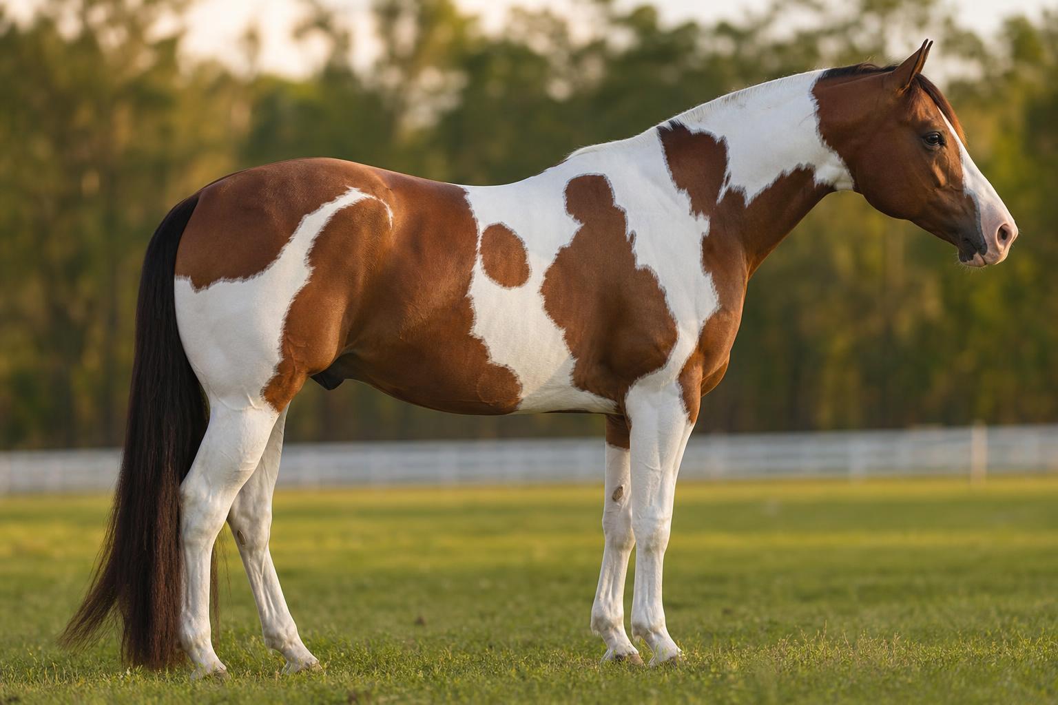 Profil d'un Paint Horse à la robe pie