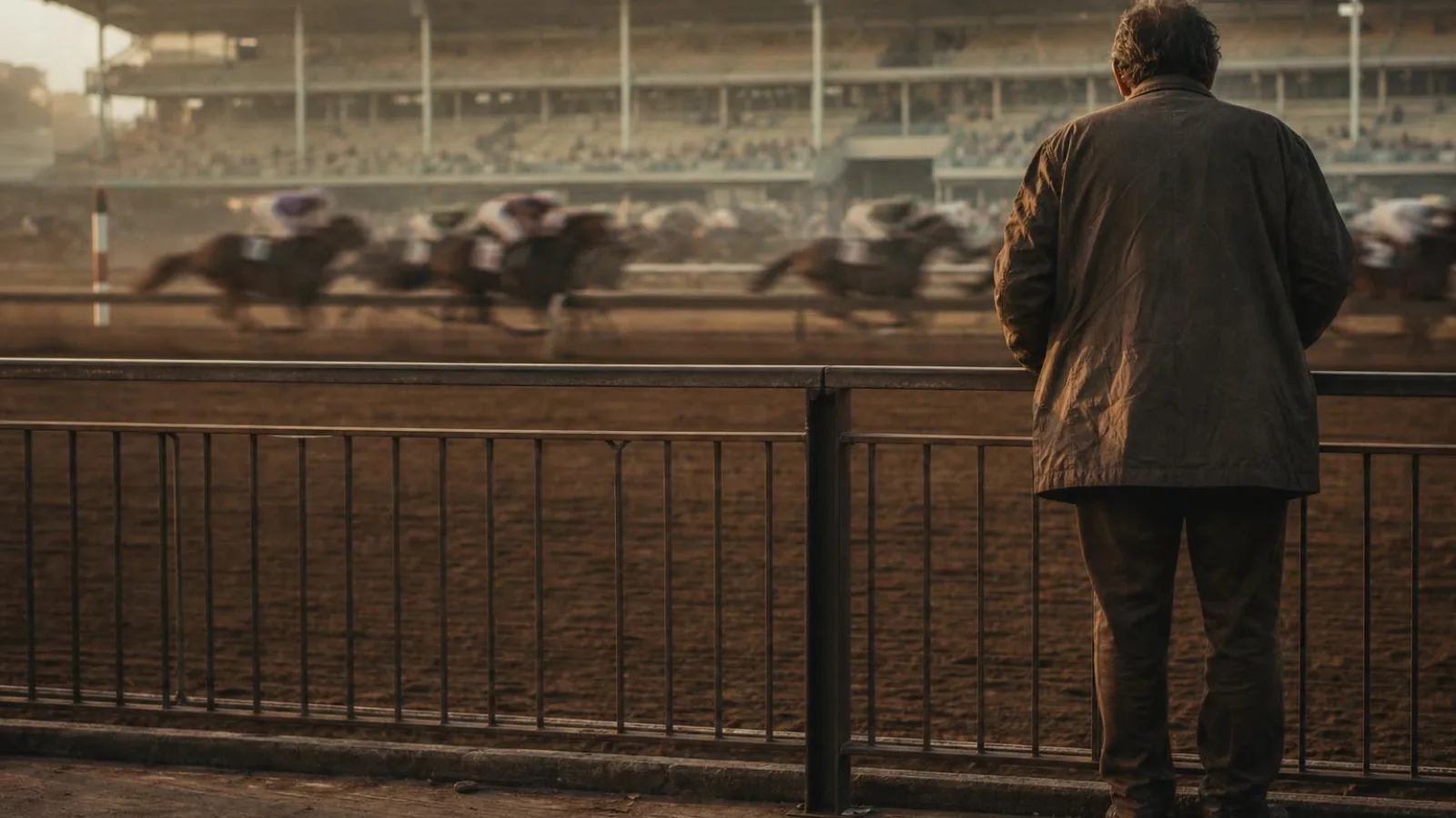 Charles Bukowski at Hollywood Park racetrack, observing the spectacle of hope and loss