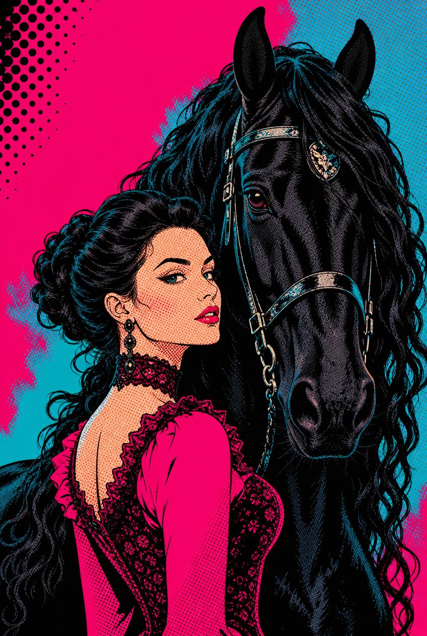 Cheval dans le style Pop Art, série Equirider