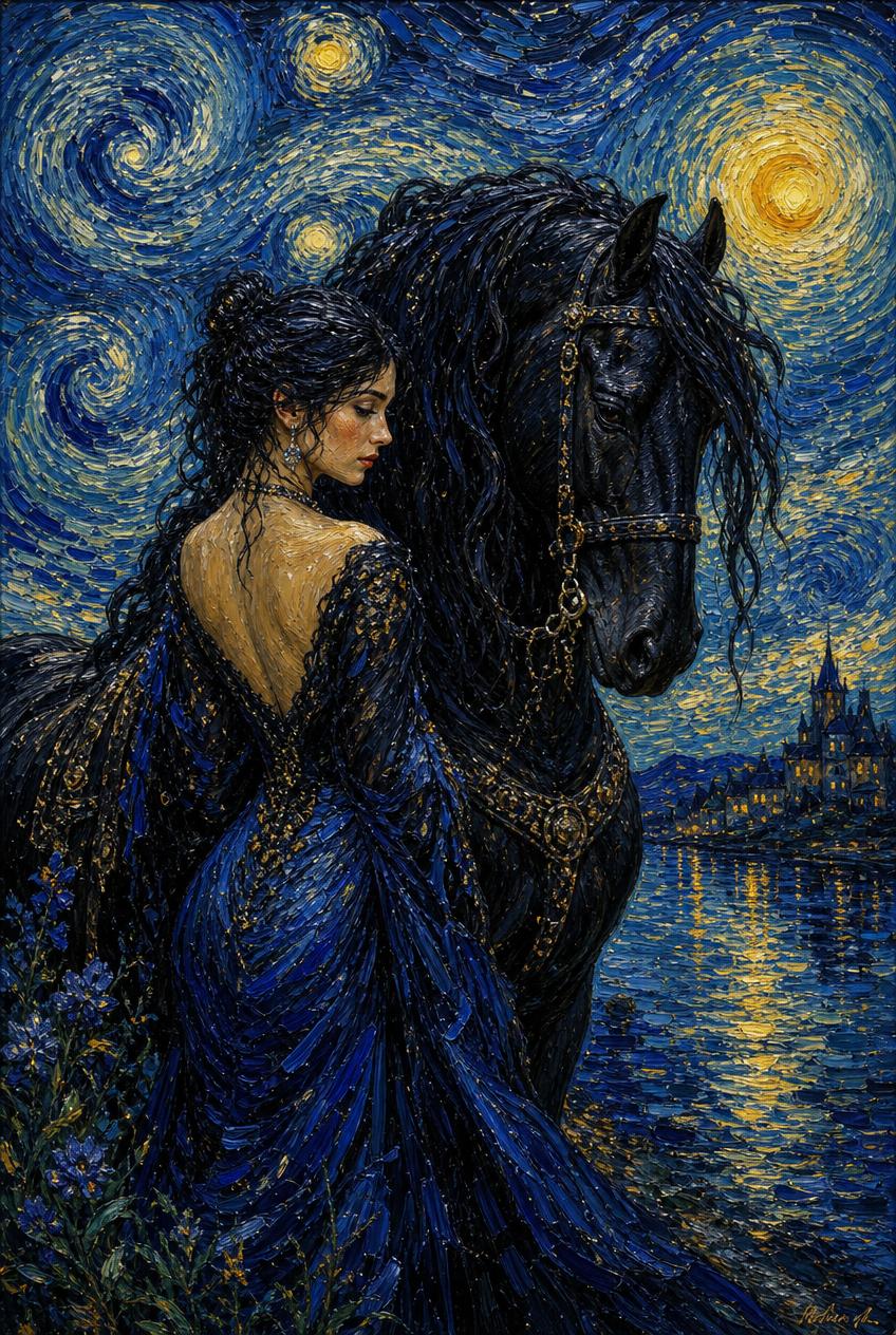 Cheval dans le style Expressionniste (Van Gogh), série Equirider
