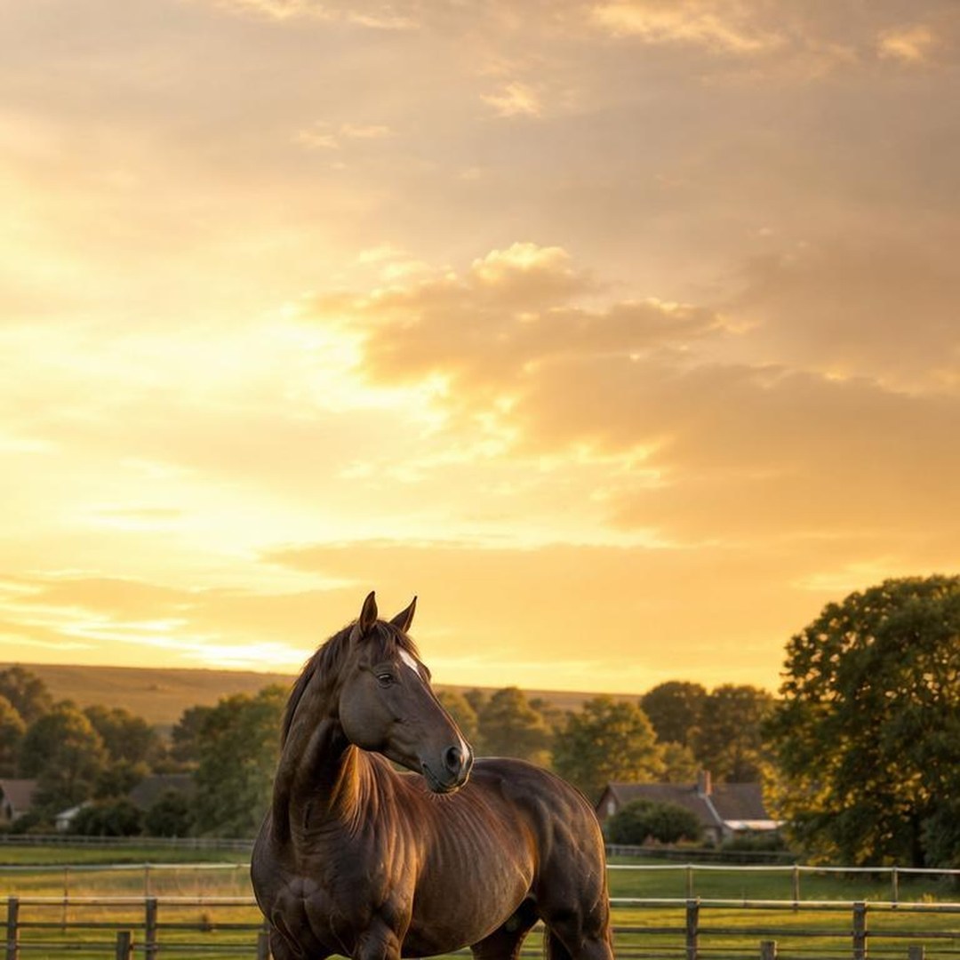 Étalon de sport au haras pendant la saison de monte