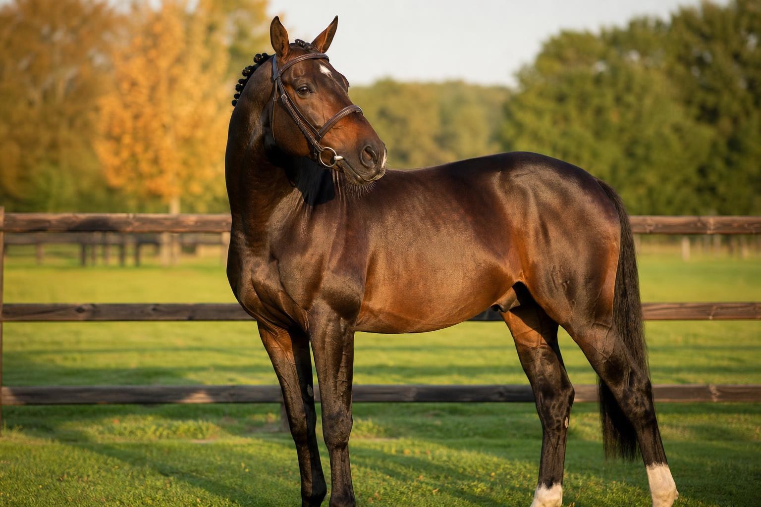 Étalon en frais au haras pendant la saison de monte