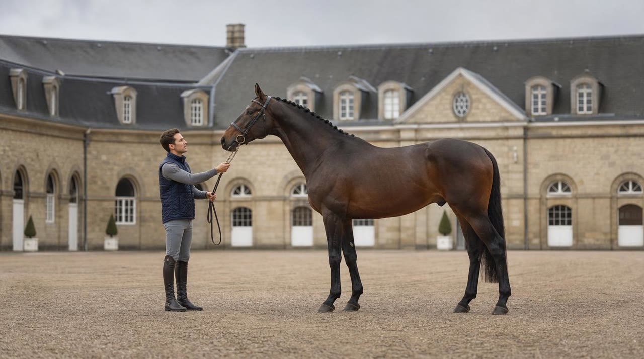 Professionnels du cheval au travail dans un haras de Normandie