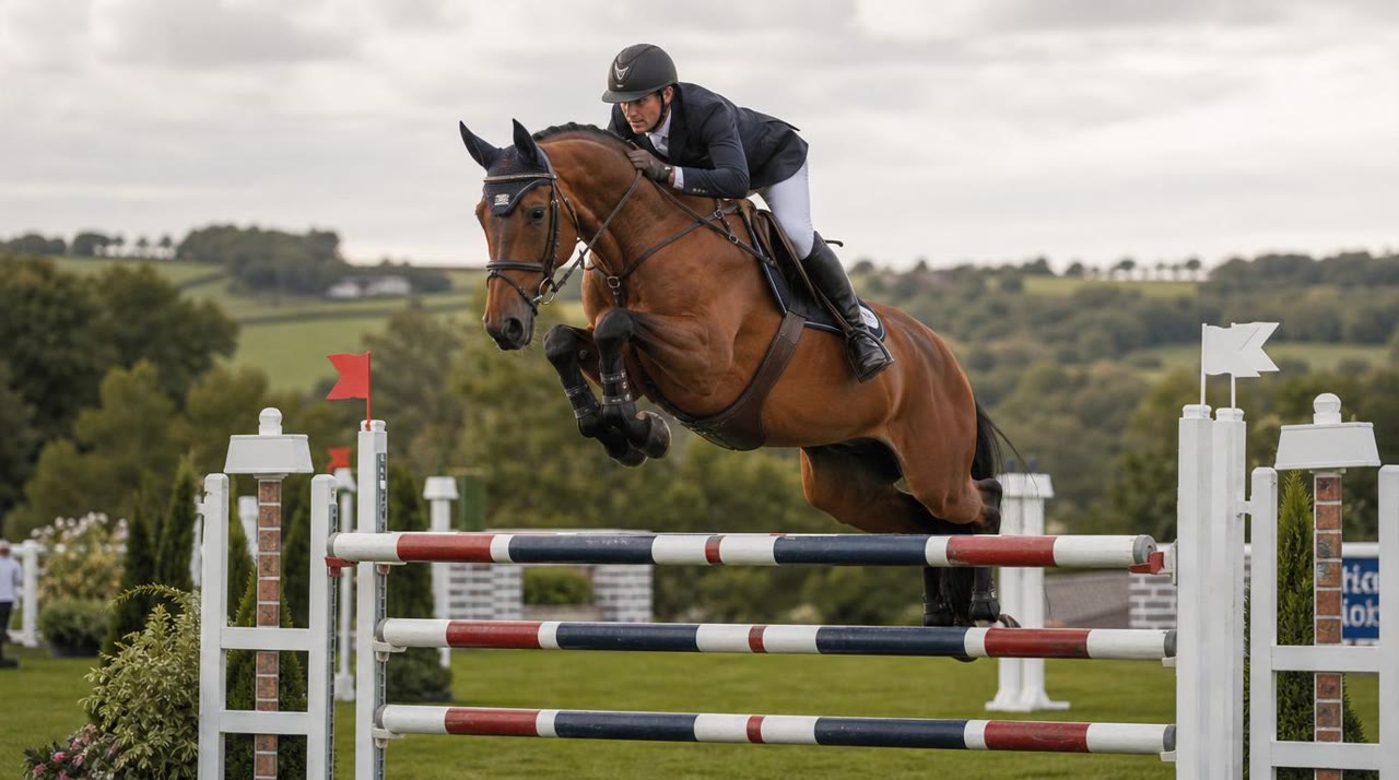 Selle Français, cheval de sport né en Normandie, au saut d'obstacle