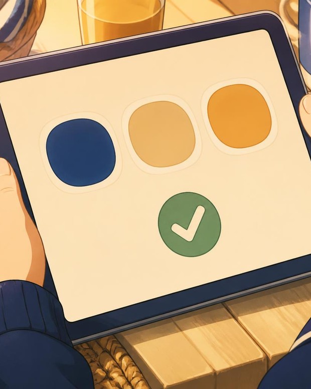 Romy fait son contrôle sur la tablette