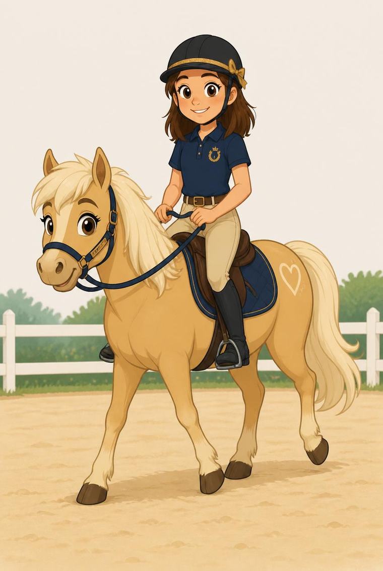 Romy approche un poney en douceur
