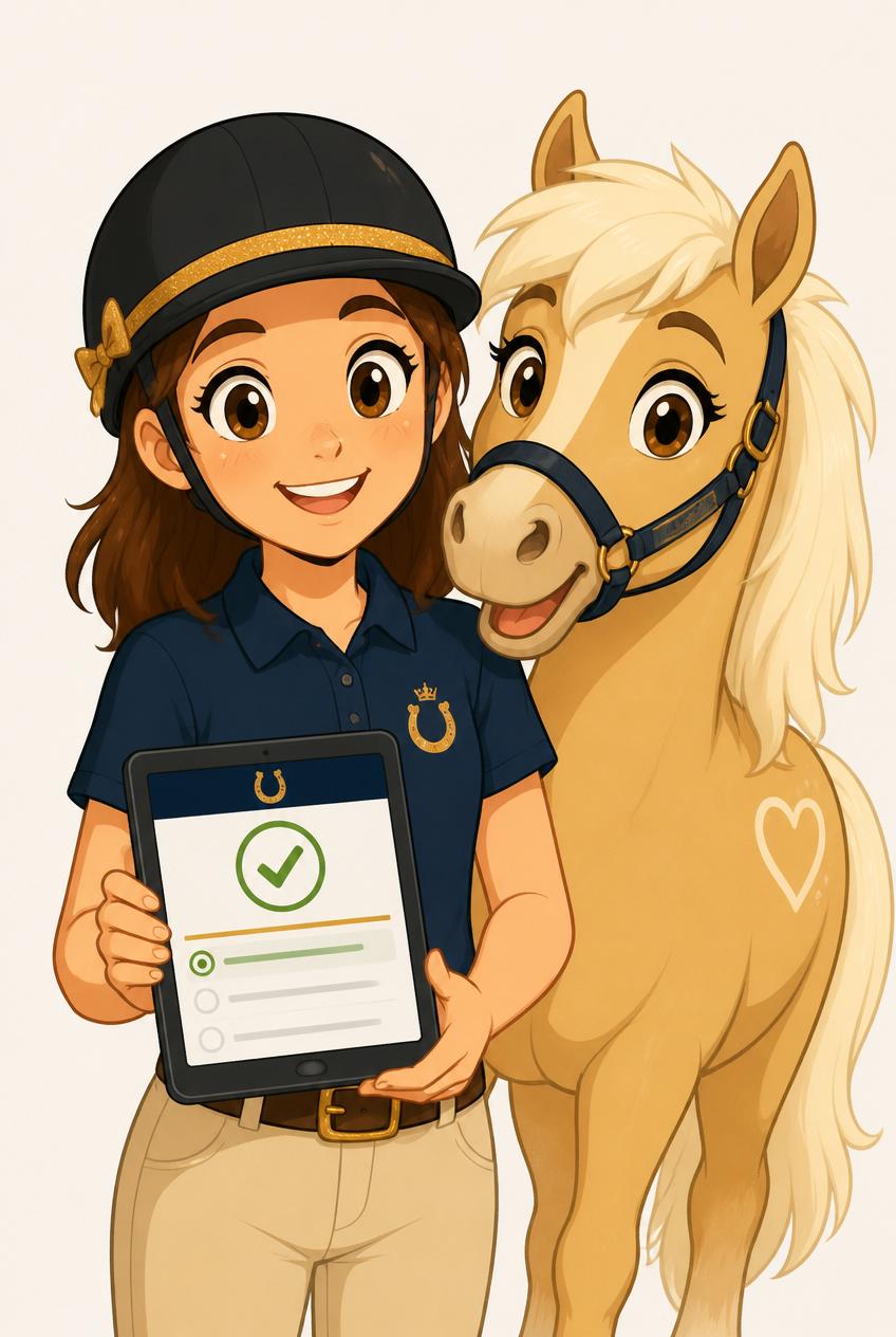 Romy valide un geste sur sa tablette