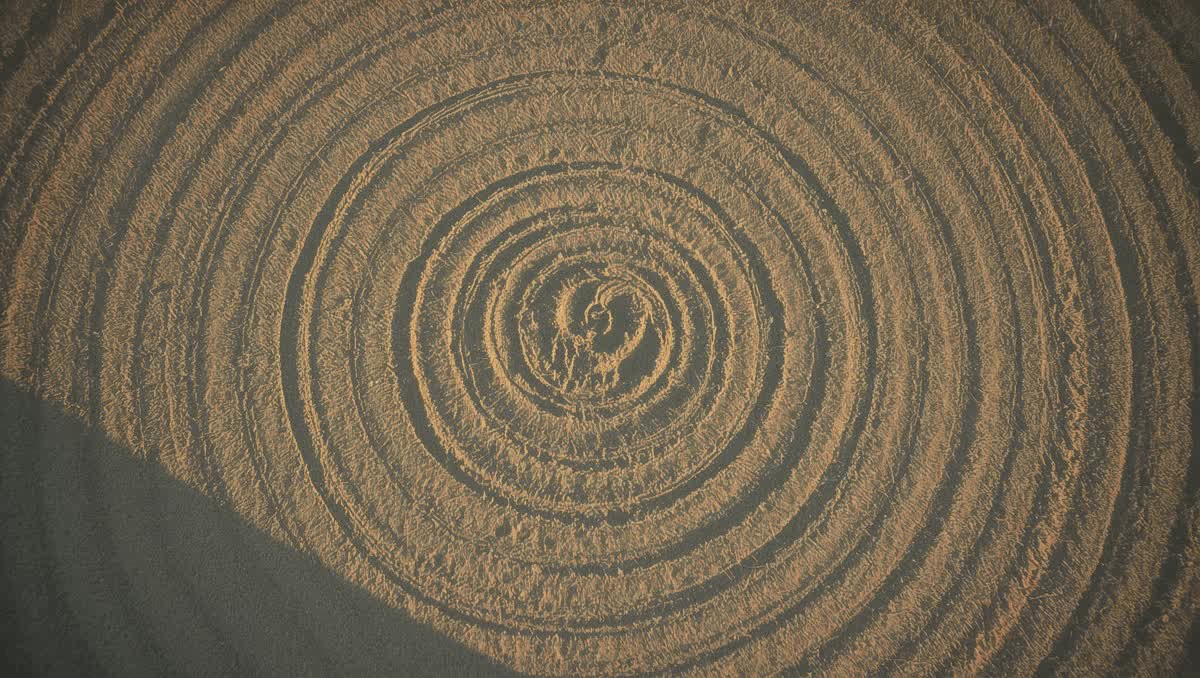 Le tracé d'un cercle lu dans le sable