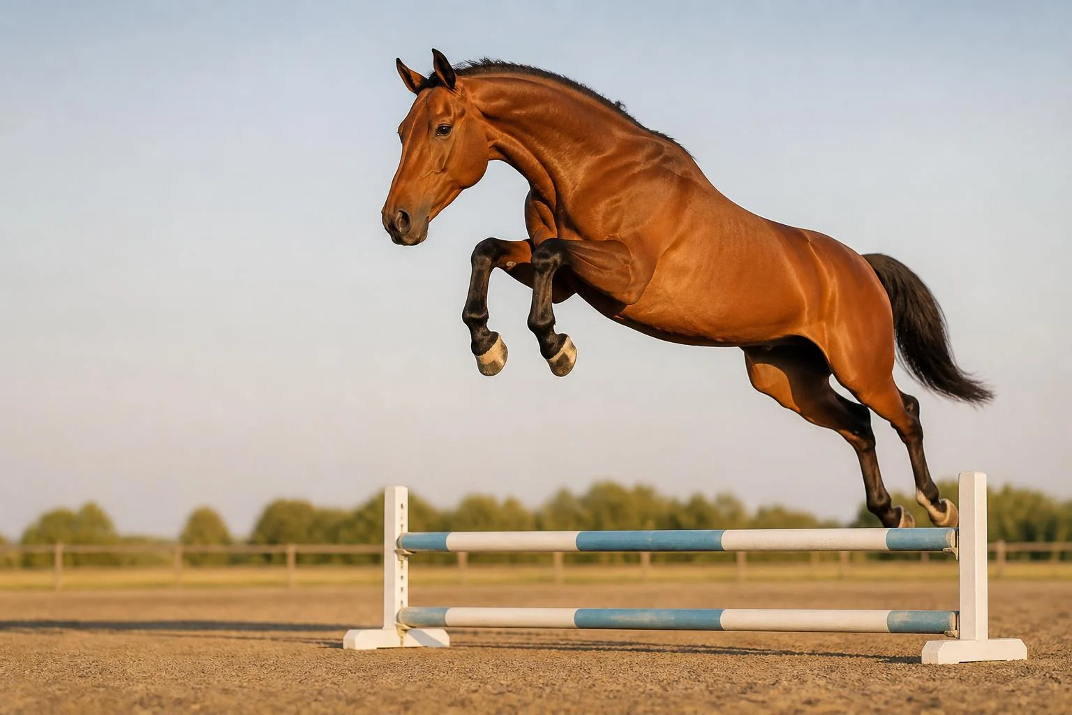 Four-year-old horse jumping vertical at Fontainebleau final