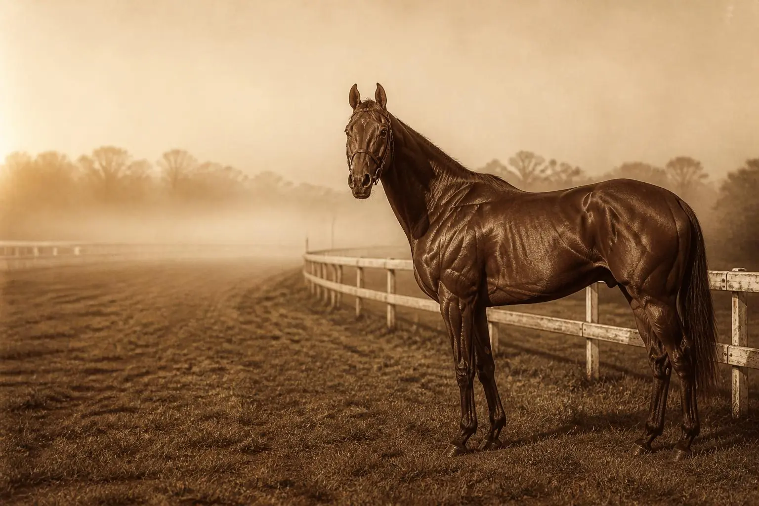 Historical portrait of Kincsem, the Hungarian racing mare with an unbeaten record of 54 wins