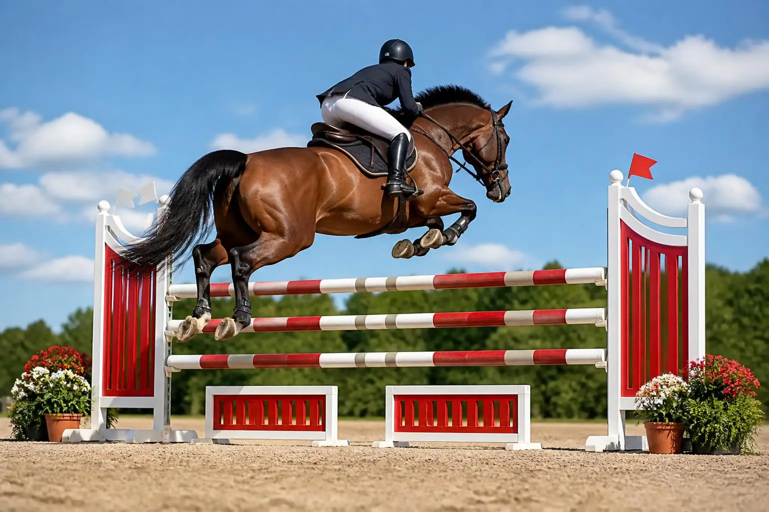 Épreuve de saut d'obstacles lors des championnats de France d'équitation à Lamotte-Beuvron