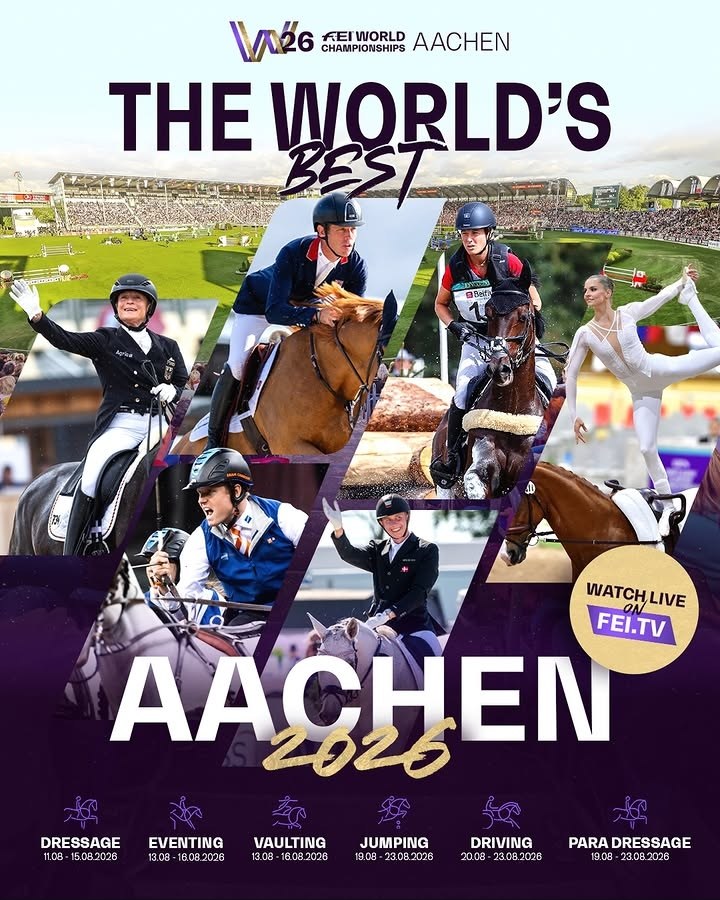 Affiche officielle : Championnats du monde FEI 2026 : six disciplines à Aix-la-Chapelle en août