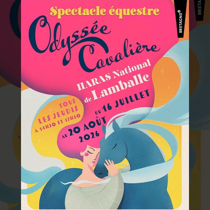 Affiche officielle : Odyssée Cavalière : spectacle équestre au Haras National de Lamballe jusqu’au 20 août 2026