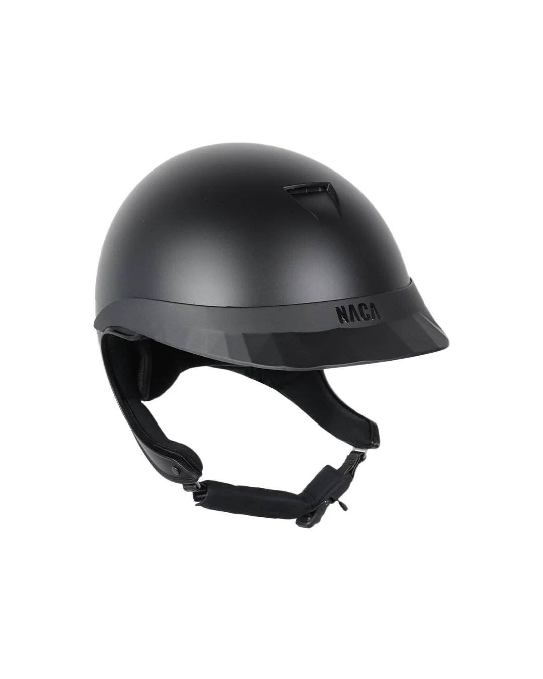 Packshot du casque NACA Comète XP noir mat, petite visière, fond blanc
