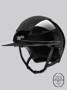 Equiline Xanto Noir Brillant – Casque visière solaire swarovski