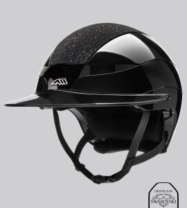 Equiline Xanto Noir Brillant - Casque visière solaire swarovski