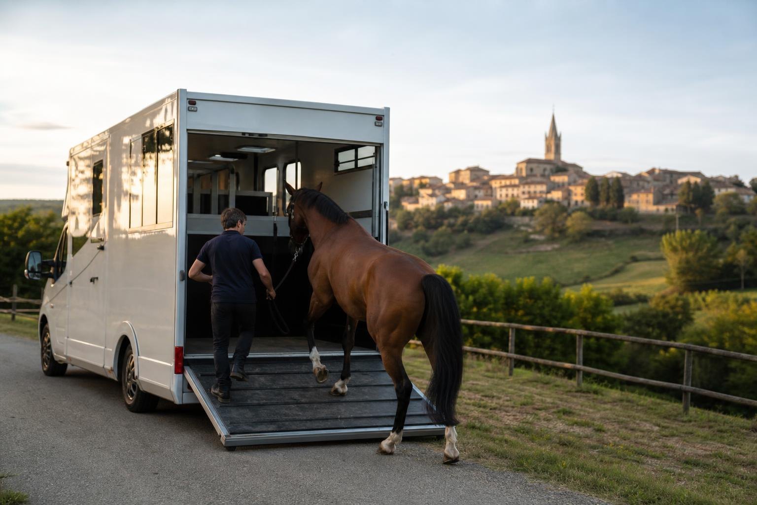 Camion de transport de chevaux Globe Trotter dans le Gers